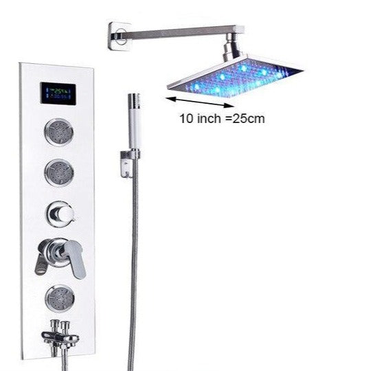 Refined LED Shower Panel and Shower Head Free Combination Wall Mounting Chrome - CESA Cesa FLUXURIE.COM 
