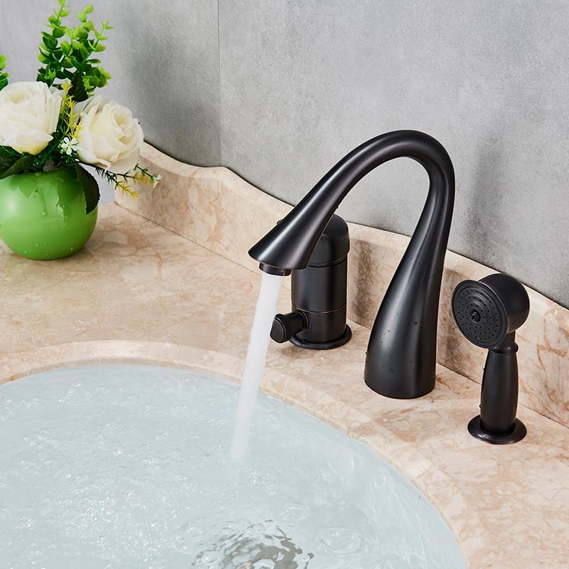 Various Colors Chrome Nickel Modern Bathroom Faucet with Hand Shower- ALEXANDROS Alexandros FLUXURIE.COM 