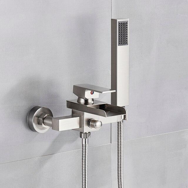 Wall Mount Classic in Various Colors Tub Faucet- ABRAXAS Abraxas FLUXURIE.COM Brushed Nickel 