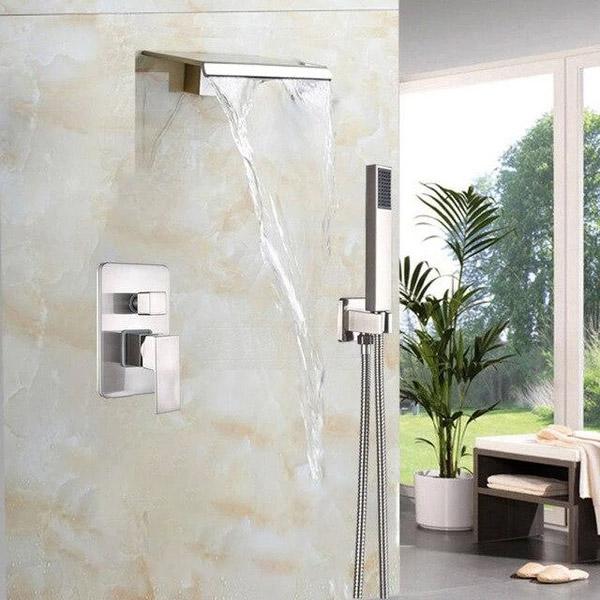 Waterfall Wall Mounted Shower System - GUENDA Guenda FLUXURIE.COM Brushed Nickel 